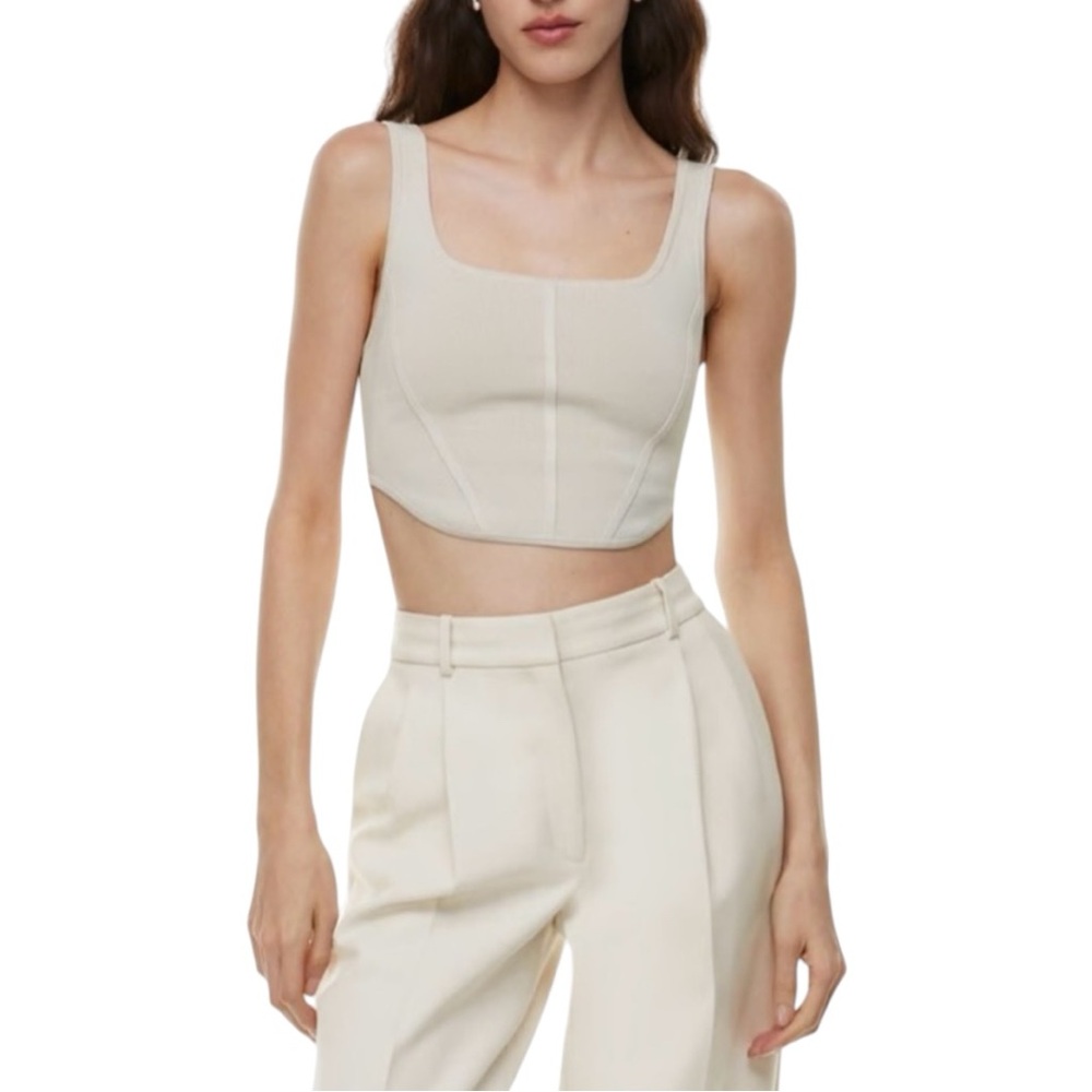 Babaton *BLUE Sculpt Knit Bustier Tank